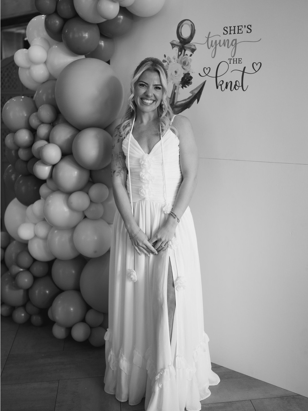 V. Chapman White Maxi Dress with Halter Neck